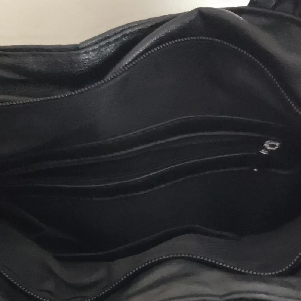 Vintage Black Vegan Shoulder Bag